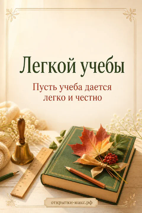 Зелёная книга с кленовым листом и ягодами рябины рядом со школьным колокольчиком и линейкой