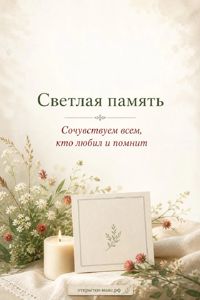 Ромашки, красный клевер и свеча на льняном фоне рядом с открыткой с веточкой — вариант 2