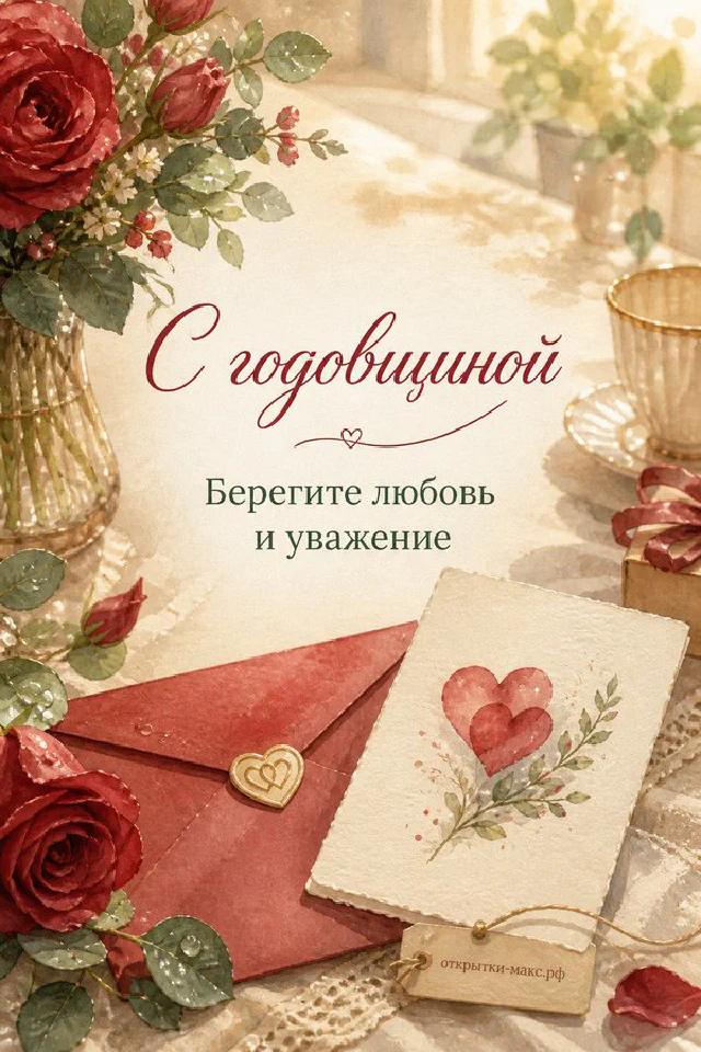 Зелёный конверт с сургучной печатью и золотыми обручальными кольцами на блюдце среди красных роз и свечи — вариант 6