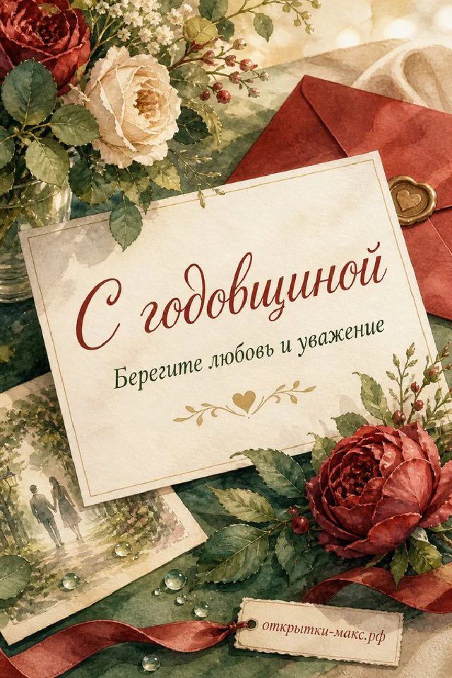 Зелёный конверт с сургучной печатью и золотыми обручальными кольцами на блюдце среди красных роз и свечи — вариант 8